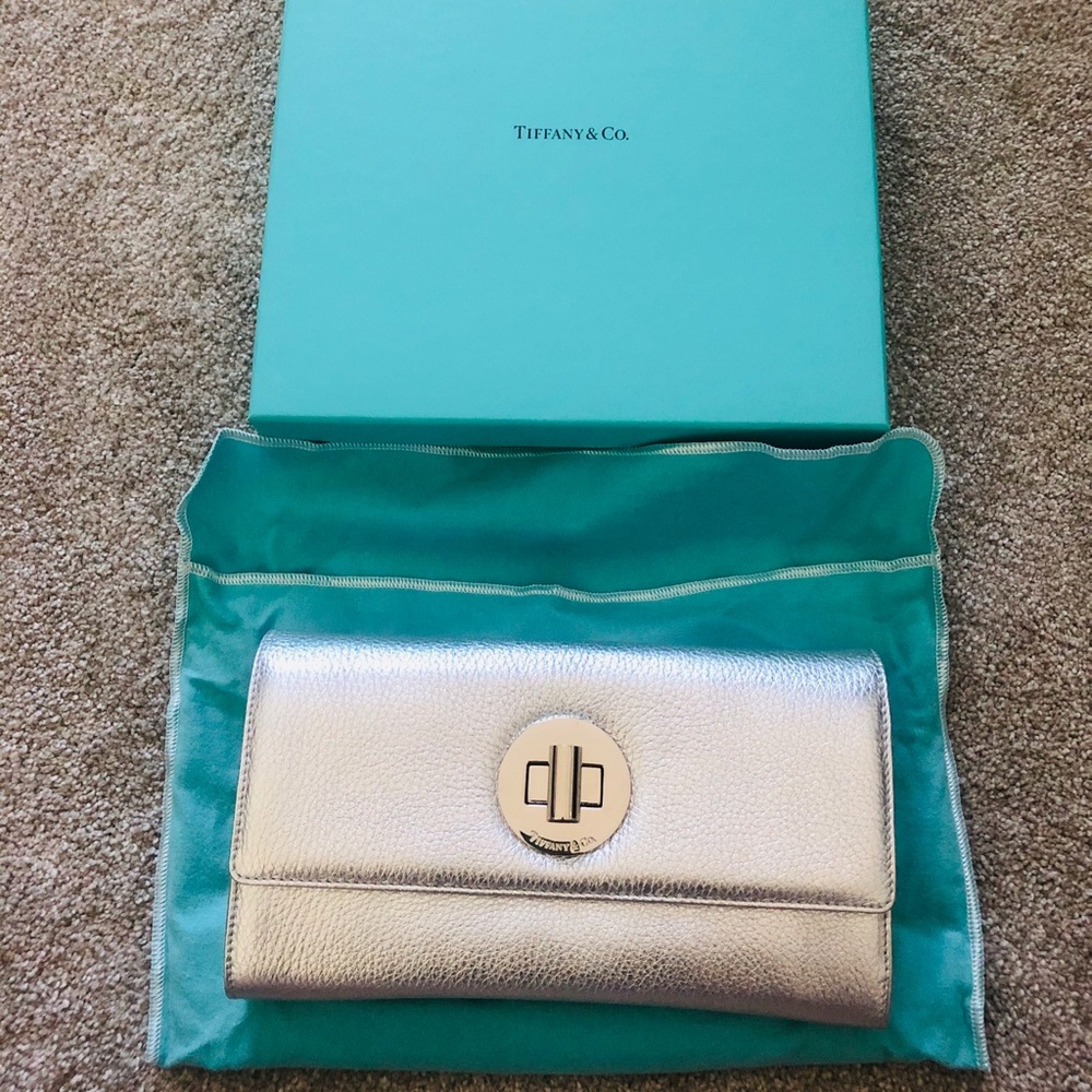 Tiffany and Co Metallic Grain City Clutch